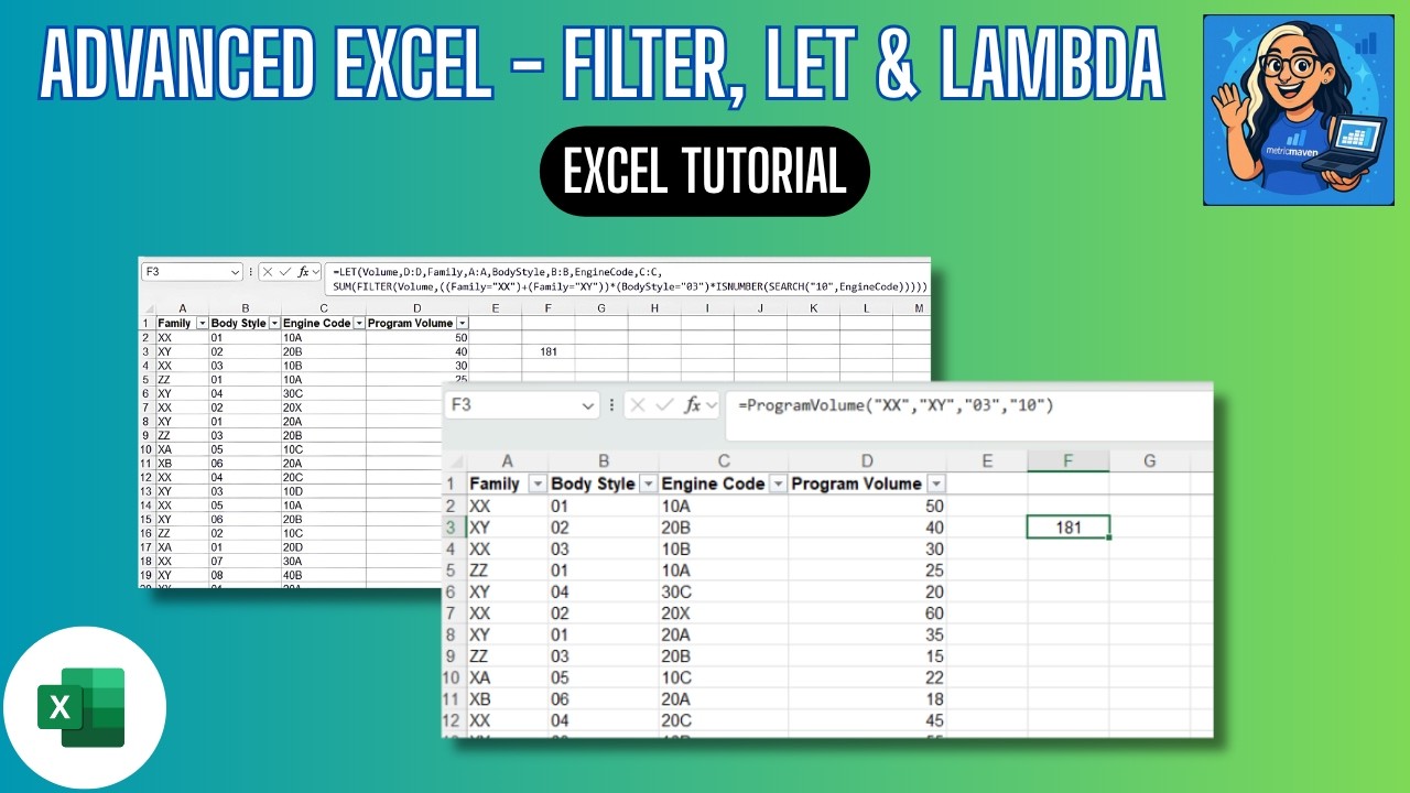How To Use Advanced Excel Functions FILTER, LET and LAMBDA - YouTube