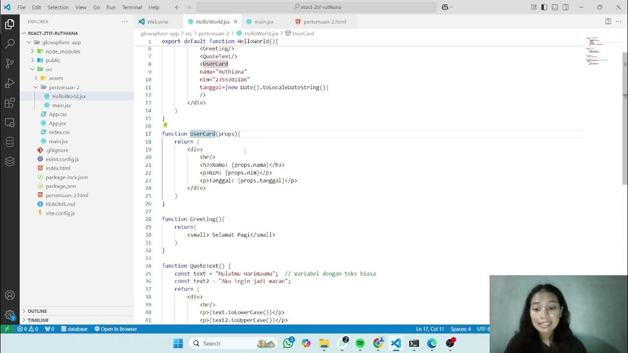 Belajar React: Instalasi, Komponen Dasar, & Praktik Membuat Komponen ...