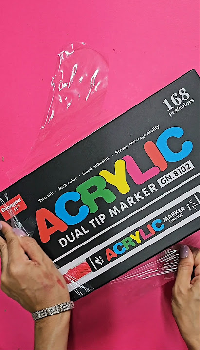 Unboxing 168 Guangna Dual Tip Acrylic Markers #markers #unboxing #coloring