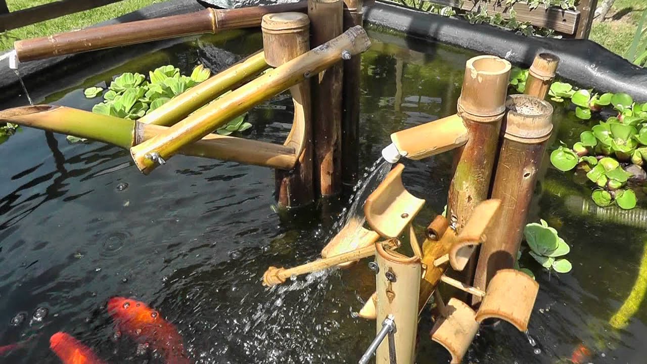 Bird scarer Shishi Odoshi Fountain made of bamboo using my ...