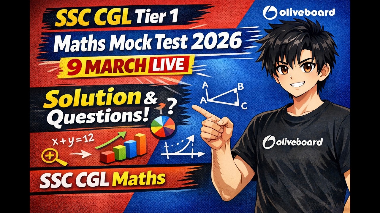 SSC CGL Tier 1 Maths Mock Test 2026 | 9 March LIVE Solution ...