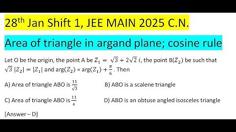 Let O be the origin, the point A be〖 Z〗_1= √3+2√2  i, the point B(Z_2) be such that √3  |Z_2 |=|Z_1