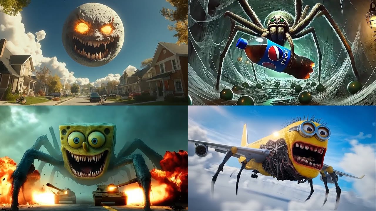 Lunar Moon🆚SpongeBob🆚Pepsi Eater🆚Minion INFECTED SKY🎶 Tiles Hop EDM Rush