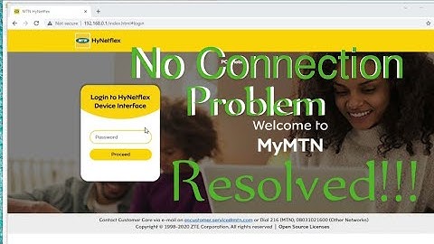 MTN Router HyNetFlex - Not Connecting To  Laptop (Full)