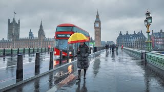 A Rainy London Morning Walk along South Bank from Tower Bridge to Big Ben & Trafalgar Square | 4K by Watched Walker 62,907 views 2 months ago 1 hour, 17 minutes