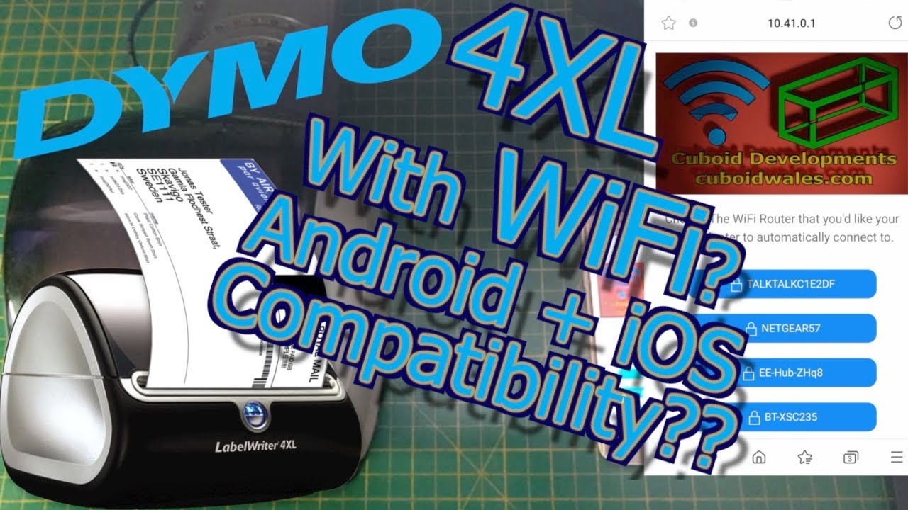 Dymo LabelWriter 4XL WiFi Adapter Captive Portal Tutorial - Cuboid