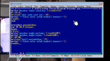Program Procedure Menghitung Umur & Penjumlahan Menggunakan Apk pascal - IDE