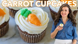 Moist Carrot Cake Cupcakes with Cream Cheese frosting