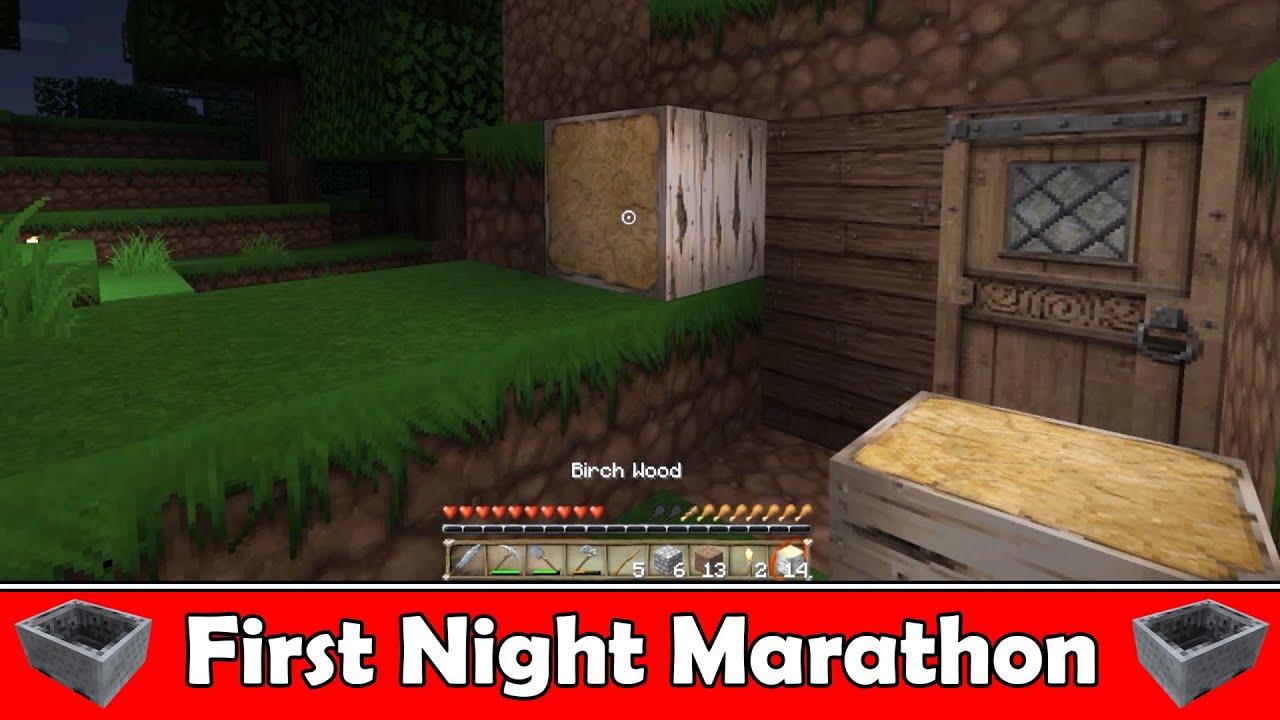 Minecraft Gameplay: First Night Survival (In Survival Mode... ha) - YouTube