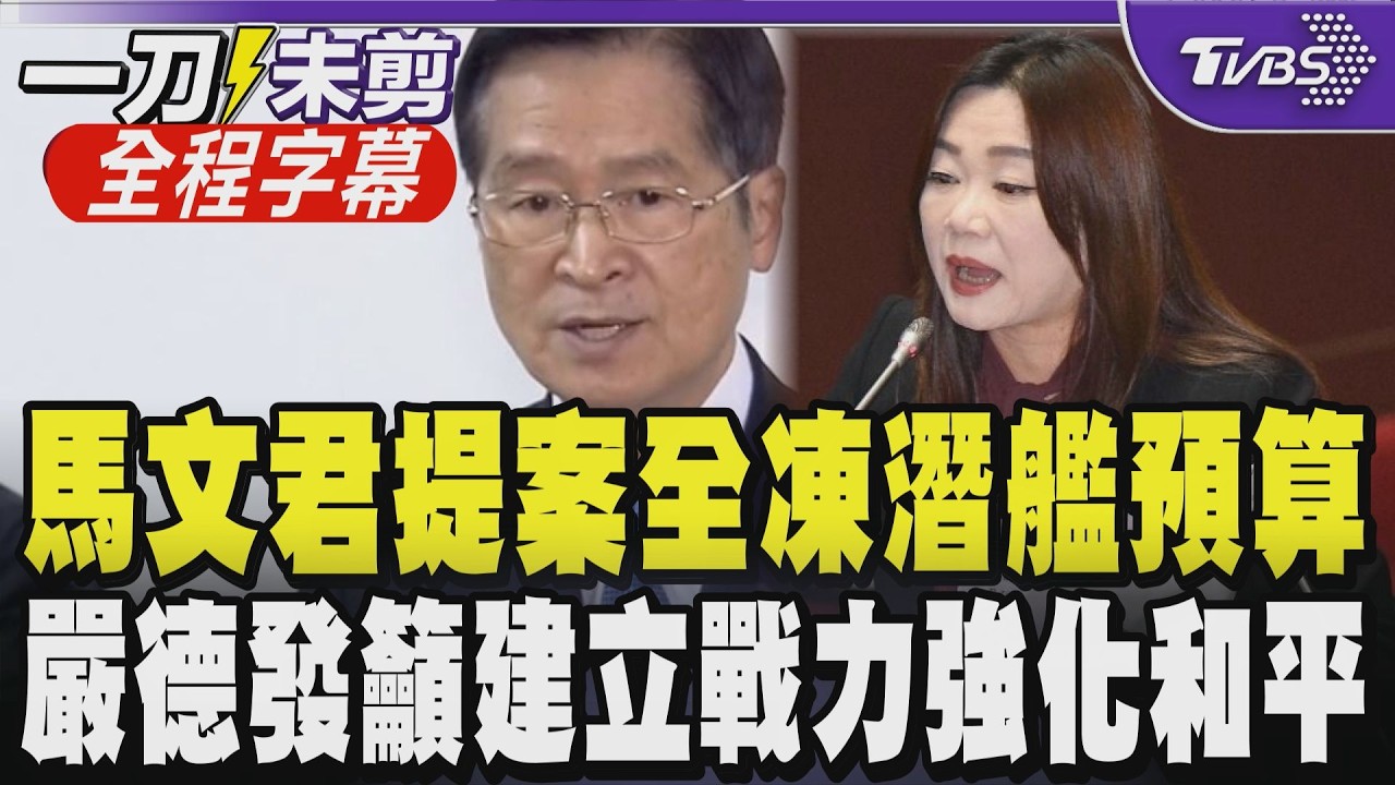【全程字幕】軍購砍4700億! 馬文君提案砍5億無人載具經費.全凍潛艦預算 揭數據:是為監督不是反國防 嚴德發:威脅與日俱增須建立完整可恃戰力｜TVBS新聞 @TVBSNEWS01