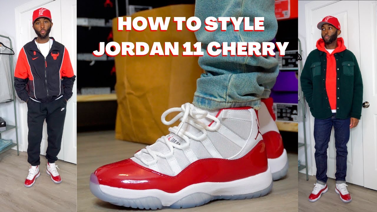 4 Fall/Winter Outfits For The Jordan 11 Varsity Red (Cherry) - YouTube
