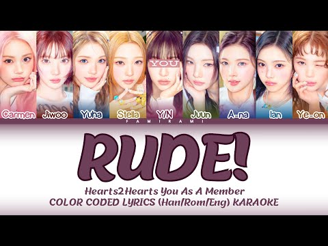 Hearts2Hearts (하츠투하츠) - 'RUDE!' [Karaoke/You As A Member] (9 Members Ver.) | FAMIRAMI