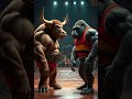 World of bodybuilder animals #Cartoon #YouTubeShorts