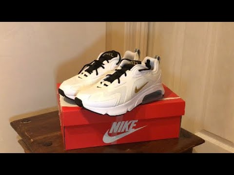 nike air max 200 white metallic gold black