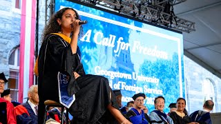 Call For Freedom At Georgetown Sfs 2023 Commencement With Vocal Accompaniment By Sylvia Yacoub