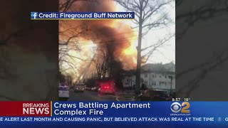 Firefighters Battle Blaze At Apartment Complex In New Jersey