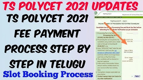 TS Polycet 2021 How to pay Counselling Processing fee in Telugu//Slot Booking process in Telugu