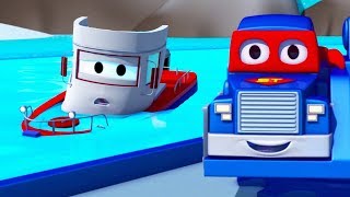 Carl der Super Truck und Bobby DAS BOOT in Car City | Auto und Lastwagen Bau Cartoons (für Kinder)