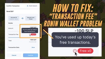 HOW TO FIX: Transaction Fee Error - Ronin Wallet | SLP / AXS | Binance | Axie Infinity Marketplace