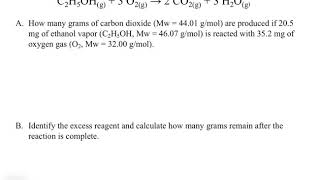 Chapter 3. Stoichiometry Part 4 - Practice Problems (Exam Review for Stoichiometry)