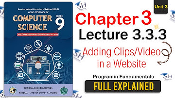 Class 9 Computer Science | Chapter 3 - Lecture 3.3.3 | HTML, CSS, JavaScript Basics  #class9computer