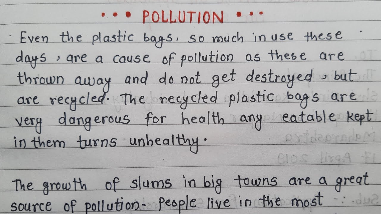 an essay on pollution within 200 words