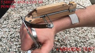 Making a 5 Shots Assassin&#39;s Creed Style Wrist Crossbow | Shooting
