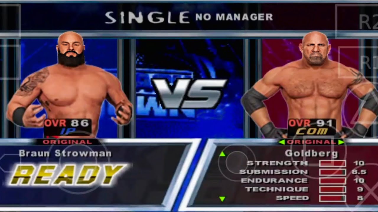 WWE SmackDownpain / All Star mod / Goldberg vs Braun strowman / aethersx2 mobile 