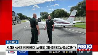 Small plane makes emergency landing on I-10 in Florida’s Escambia County screenshot 2