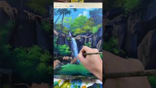 Melukis air terjun#painting #art #drawing #artist #artwork