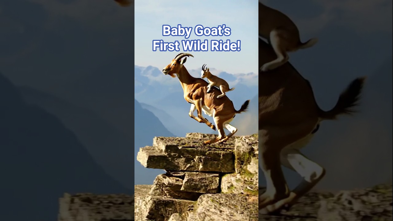 Mother Goat’s Epic Cliffside Landing with Baby | 
