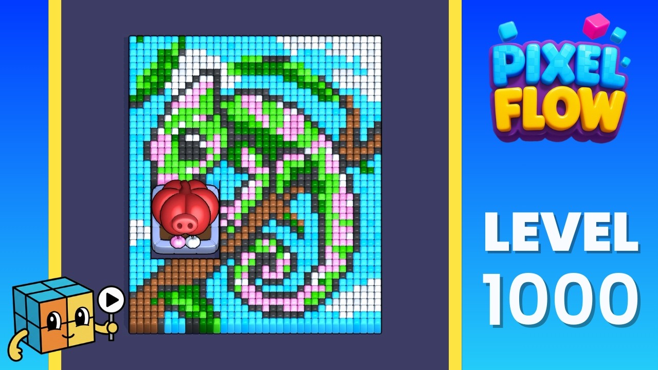 Pixel Flow Level 1000 (Very Hard) Walkthrough Solution - YouTube