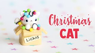 Kawaii Christmas Box Cat │ Polymer Clay Tutorial