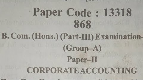 Previous Year Question Paper || B.Com ( Hons.) Part - 3 || MJPRU
