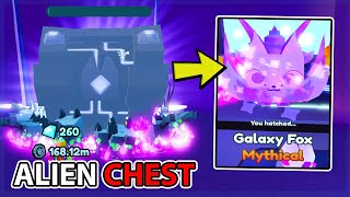 Got Full Team Of Dark Matter Galaxy Fox & Broke The Giant Alien Chest!  Roblox Pet Simulator X