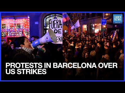 Barcelona Demonstrators Protest US Strikes On Venezuela And Maduro S Capture 