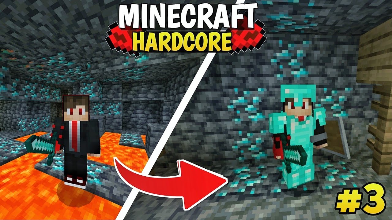 I MADE A POWERFUL DIAMOND ARMOR in 10min🔥 | MINECRAFT PE HARDCORE #3 ...