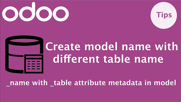 Create model name with different table name using _name and _table attribute metadata in Odoo