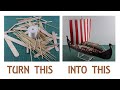 Viking Ship Drakkar Miniature - Popsicle & Barbeque Sticks Tutorial