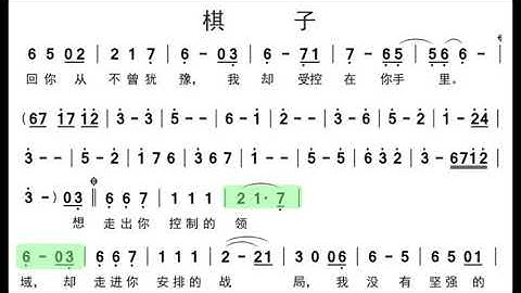 棋子 C调伴奏 (加小节指示，供参考）- instrumental in G with measure marks