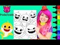 Coloring Baby Shark Family Pinkfong Crayola Coloring Page Prismacolor Markers | KiMMi THE CLOWN