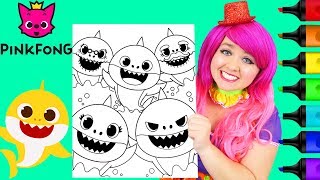 Coloring Baby Shark Family Pinkfong Crayola Coloring Page Prismacolor Markers | KiMMi THE CLOWN