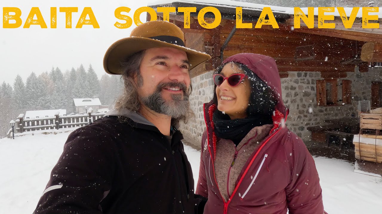ПЕРВЫЙ СНЕГ в уютной хижине + исследовательский треккинг на плато Пинэ, Трентино