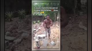 Cet homme puissant qui casse des briques 🧱 #shortyoutube #breakfast #funnyshorts #shortsviral