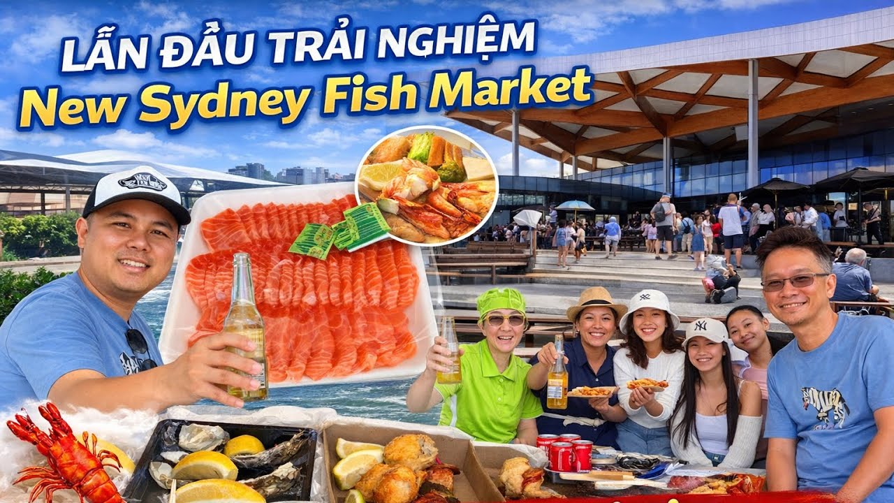 Lần Đầu Tiên Trải Nghiệm New Sydney Fish Market  🦞🦀| Ăn Hải Sản Tươi Ngon Mừng Sinh Nhật Cousin 🎂🥳