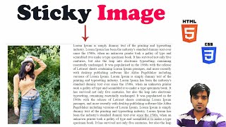 How to Create Sticky Image using HTML & CSS