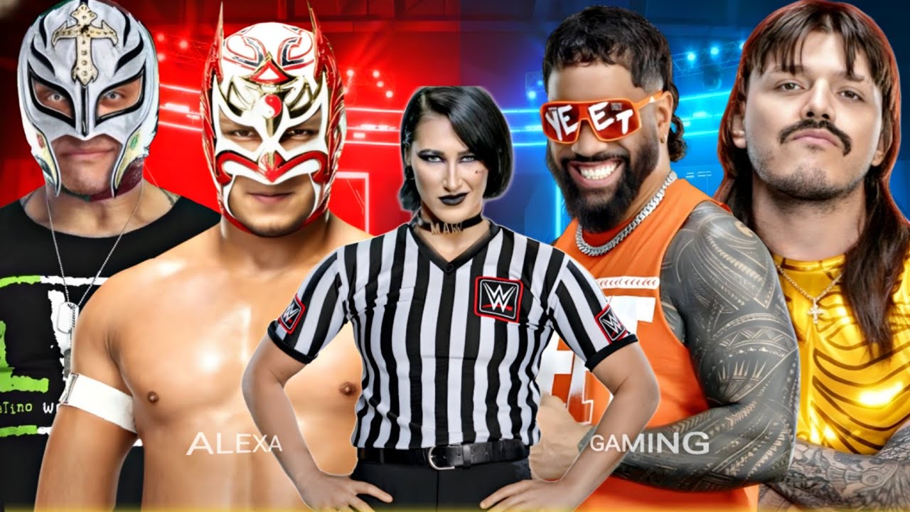 WWE 2K25 - Special Referee Tornado Tag Match - Dragon Lee Rey Mysterio VS Jey Uso Dominik Mysterio 