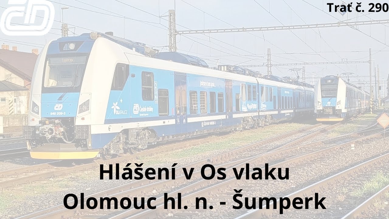 Hlášení v Os vlaku - Olomouc hl.n.-Šumperk (t. 290) - ČD Regio Panter - kačena