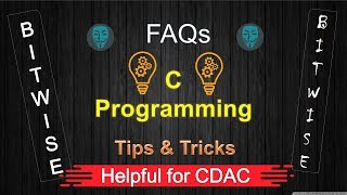 Bitwise Operator Advanced concept in C Language | For Technical Interview Preparation | CDAC CCAT