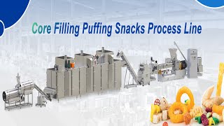 #foodmachinery  #extrudermachine #snacks #snackvideo #extruder Core Filling Corn Puff Snacks Machine